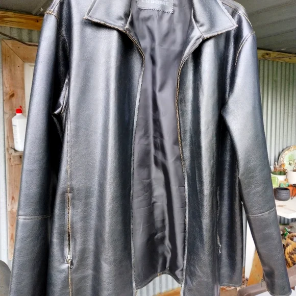 Rock And Chrome Black Faux Leather Jacket - Picture 1 of 8